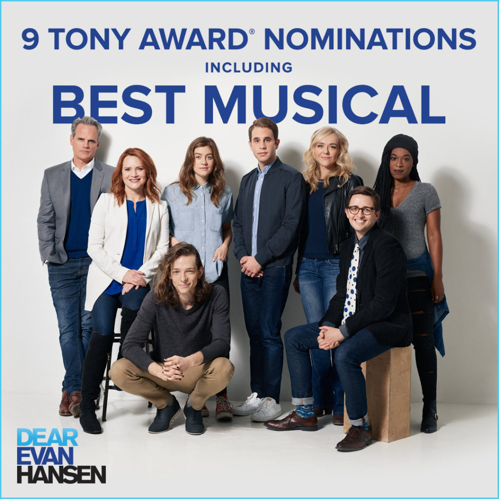 Affiche de victoire aux nominations des tony awards avec le casting original de broadway