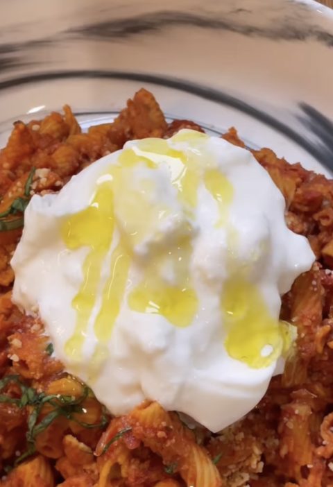 Pâtes et burrata